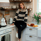 High Collar Pajama White and Black