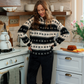 High Collar Pajama White and Black