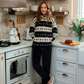 High Collar Pajama White and Black