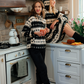 High Collar Pajama White and Black