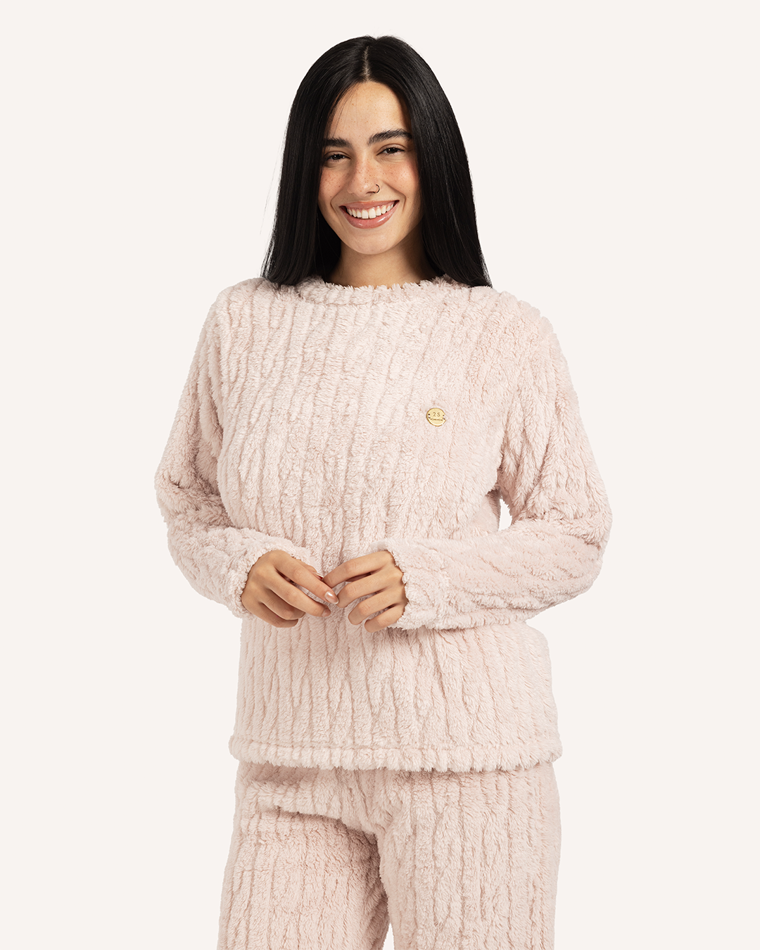 بيجاما فرو كُم طويل قلب دافئ