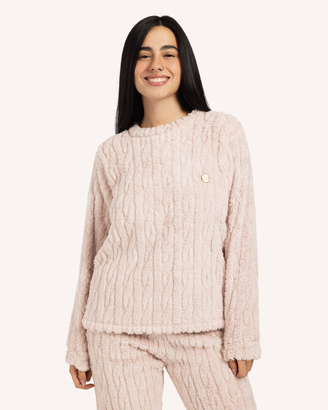 بيجاما فرو كُم طويل قلب دافئ