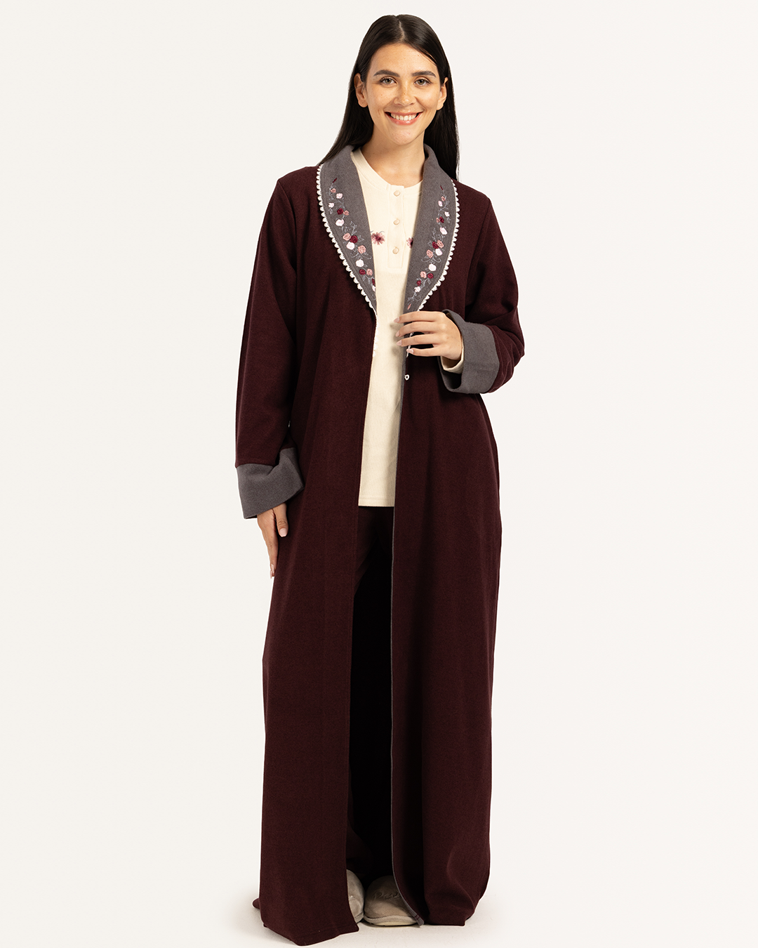 ‫روب كاشمير كول شال مطرز لونين‬‏