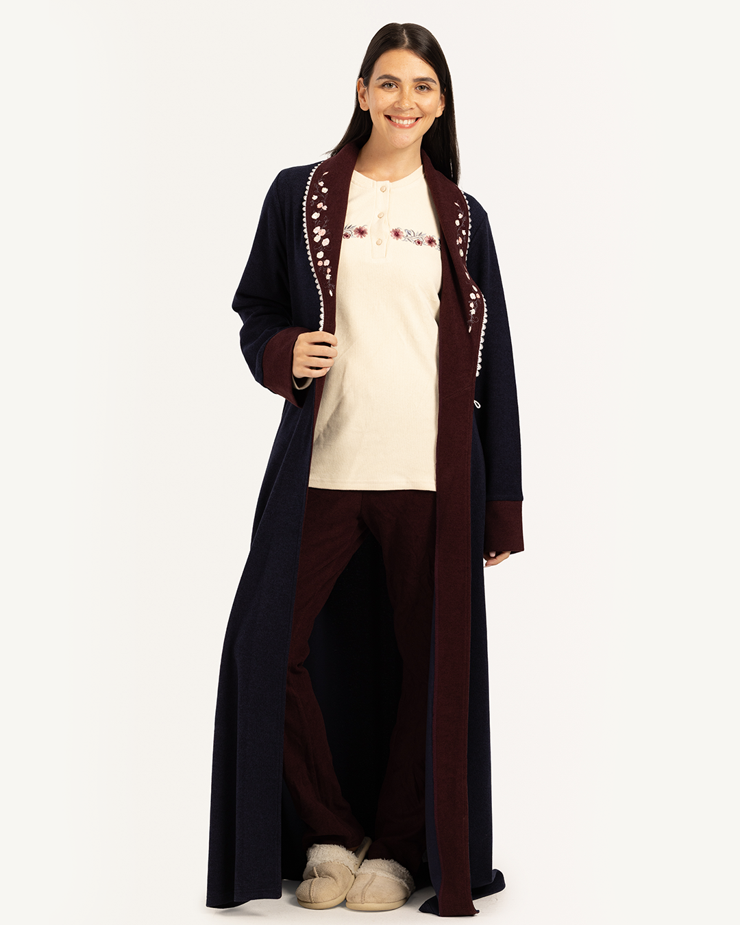 ‫روب كاشمير كول شال مطرز لونين‬‏