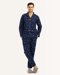 بيجاما بزراير أشجار الكريسماس