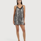 Women's V-Neck Shirt with Snake Leather Strap