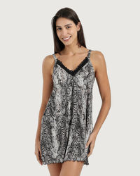 Women's V-Neck Shirt with Snake Leather Strap