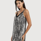 Women's V-Neck Shirt with Snake Leather Strap