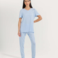 Women's Half Sleeve Pajama with Embroidered Pants