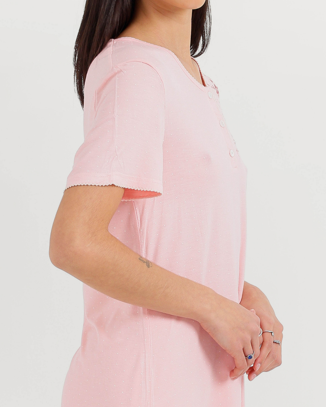Women's Half Sleeve Pajama with Embroidered Pants