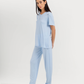 Women's Half Sleeve Pajama with Embroidered Pants