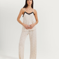 Women's Pajama with 3/4 Sleeves and Bows Pants