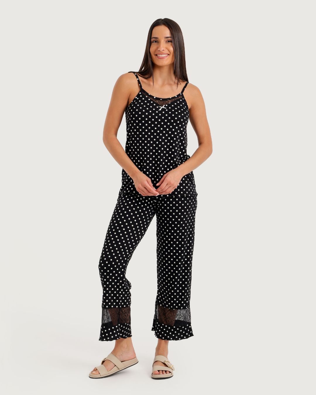 Women's Strap Printed Pants Pajamas