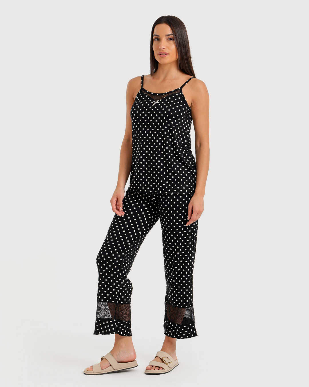 Women's Strap Printed Pants Pajamas