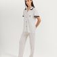 Women's Half Sleeve Pajama with Buttons and Printed Pants