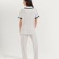 Women's Half Sleeve Pajama with Buttons and Printed Pants