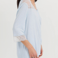 Women's Three-Quarter Sleeve Pajama with Buttons and Lace Pants