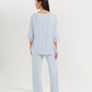 Women's Three-Quarter Sleeve Pajama with Buttons and Lace Pants