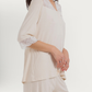 Women's Three-Quarter Sleeve Pajama with Buttons and Lace Pants