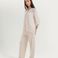 Women's Three-Quarter Sleeve Pajama with Buttons and Lace Pants