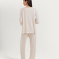 Women's Three-Quarter Sleeve Pajama with Buttons and Lace Pants