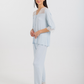 Women's Three-Quarter Sleeve Pajama with Buttons and Lace Pants
