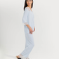 Women's Three-Quarter Sleeve Pajama with Buttons and Lace Pants