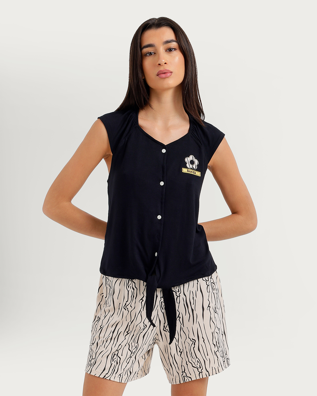 Women's Japanese printed shorts pajamas