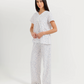 Women's half-sleeve jacquard pants pajamas