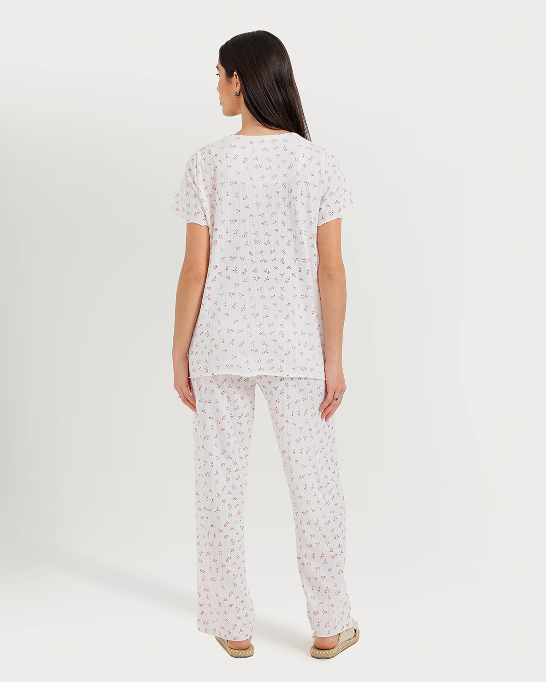 Women's half-sleeve jacquard pants pajamas