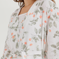 Women's 3-piece camisole, shorts, and printed robe pajamas
