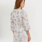 Women's 3-piece camisole, shorts, and printed robe pajamas