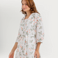 Women's 3-piece camisole, shorts, and printed robe pajamas