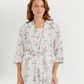 Women's 3-piece camisole, shorts, and printed robe pajamas