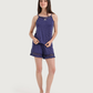 Women's Cotton Strap Shorts Pajamas with Print