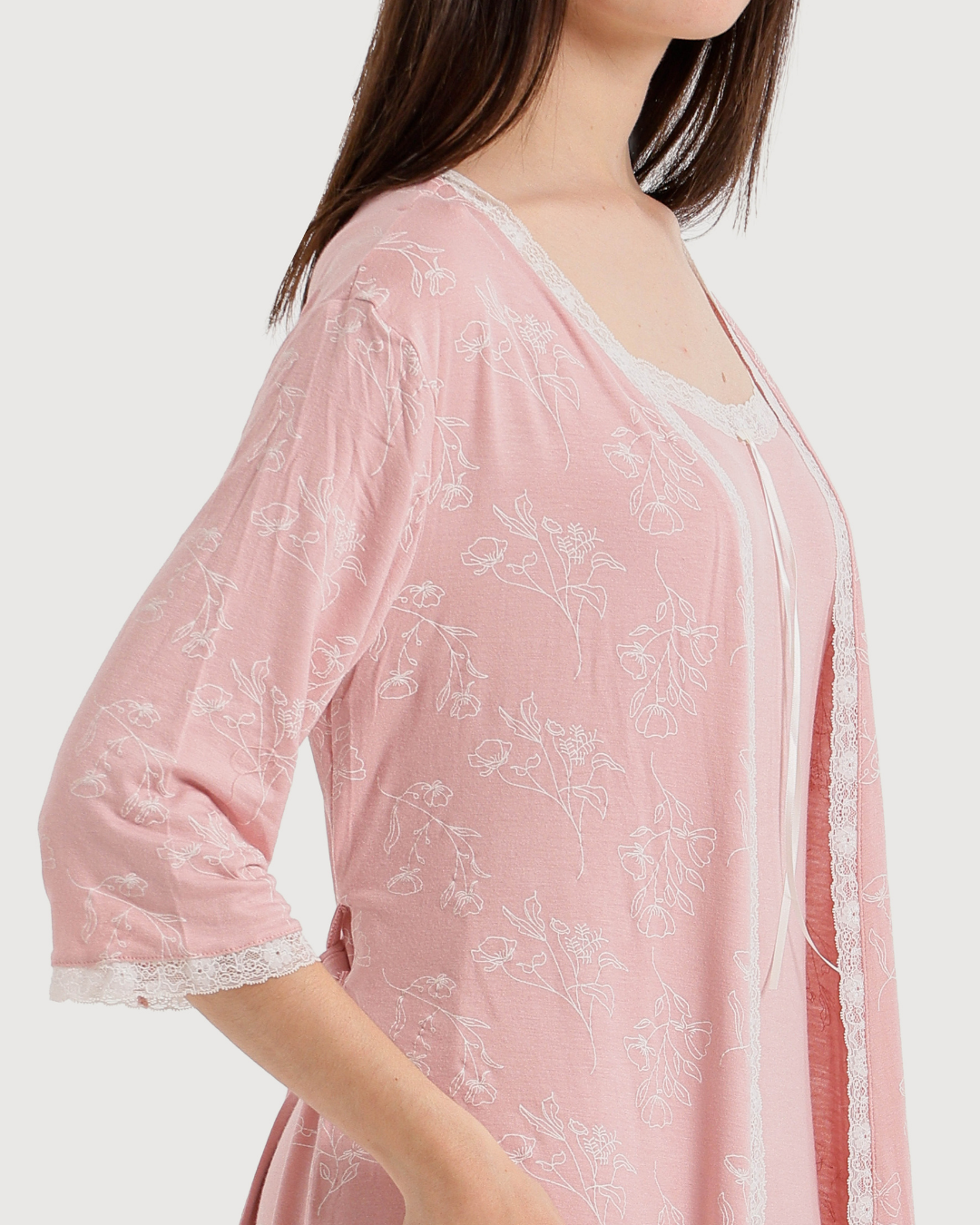 Short Women's Jalabiya with Robe and Print