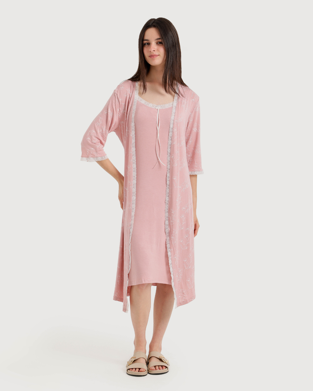 Short Women's Jalabiya with Robe and Print