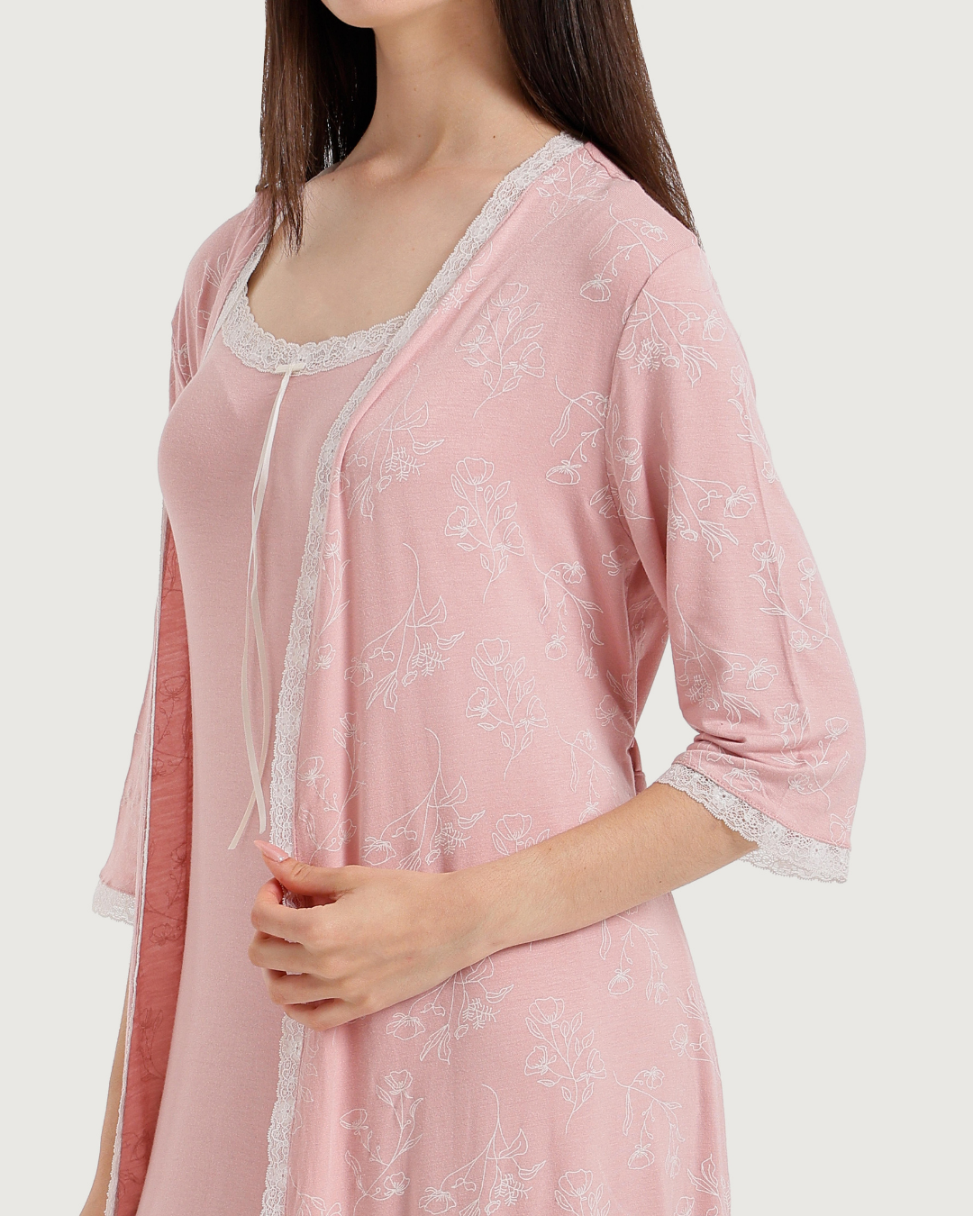Short Women's Jalabiya with Robe and Print