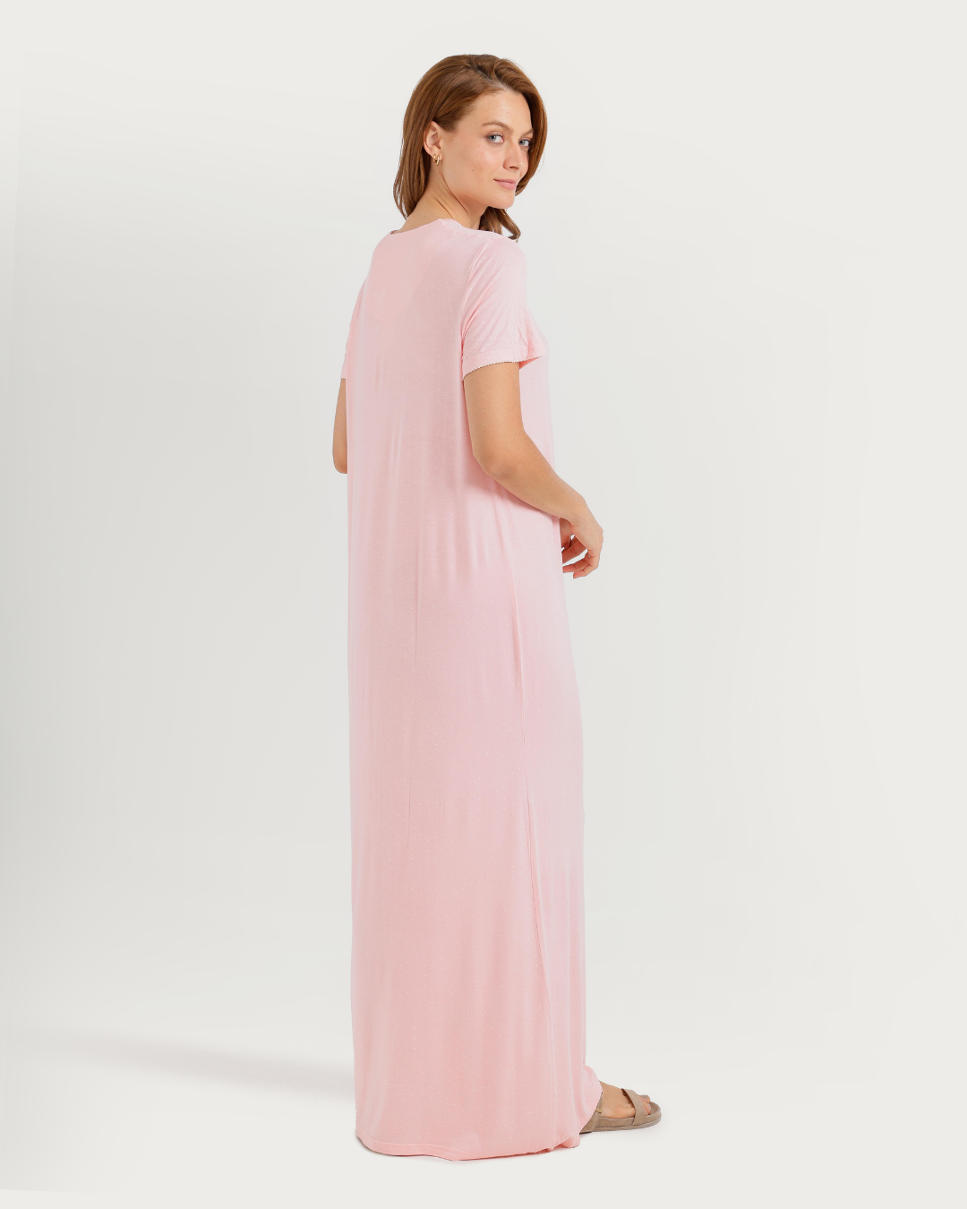 Women's Long Half Sleeve Jalabiya with Flower Branches