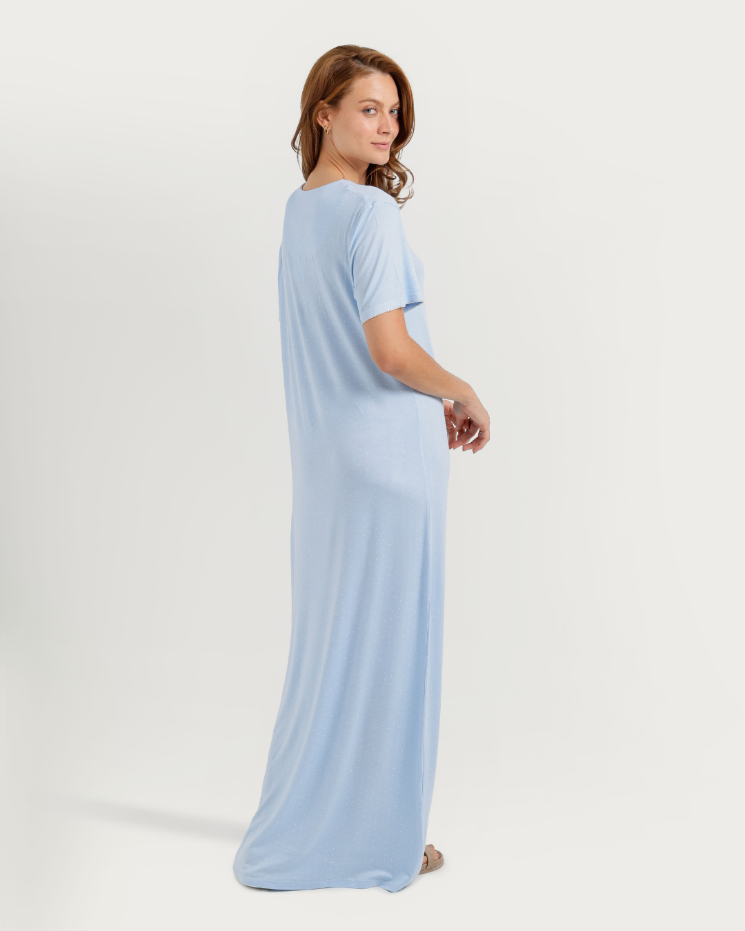 Women's Long Half Sleeve Jalabiya with Flower Branches
