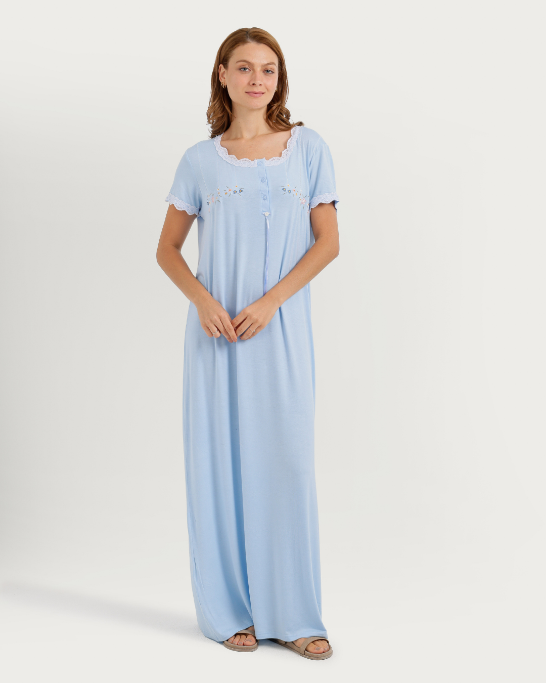 Women's Half Sleeve Jalabiya with Lace