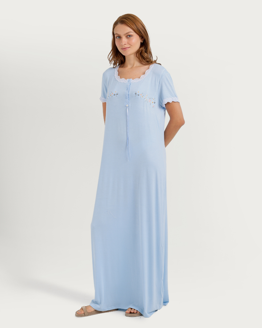 Women's Half Sleeve Jalabiya with Lace