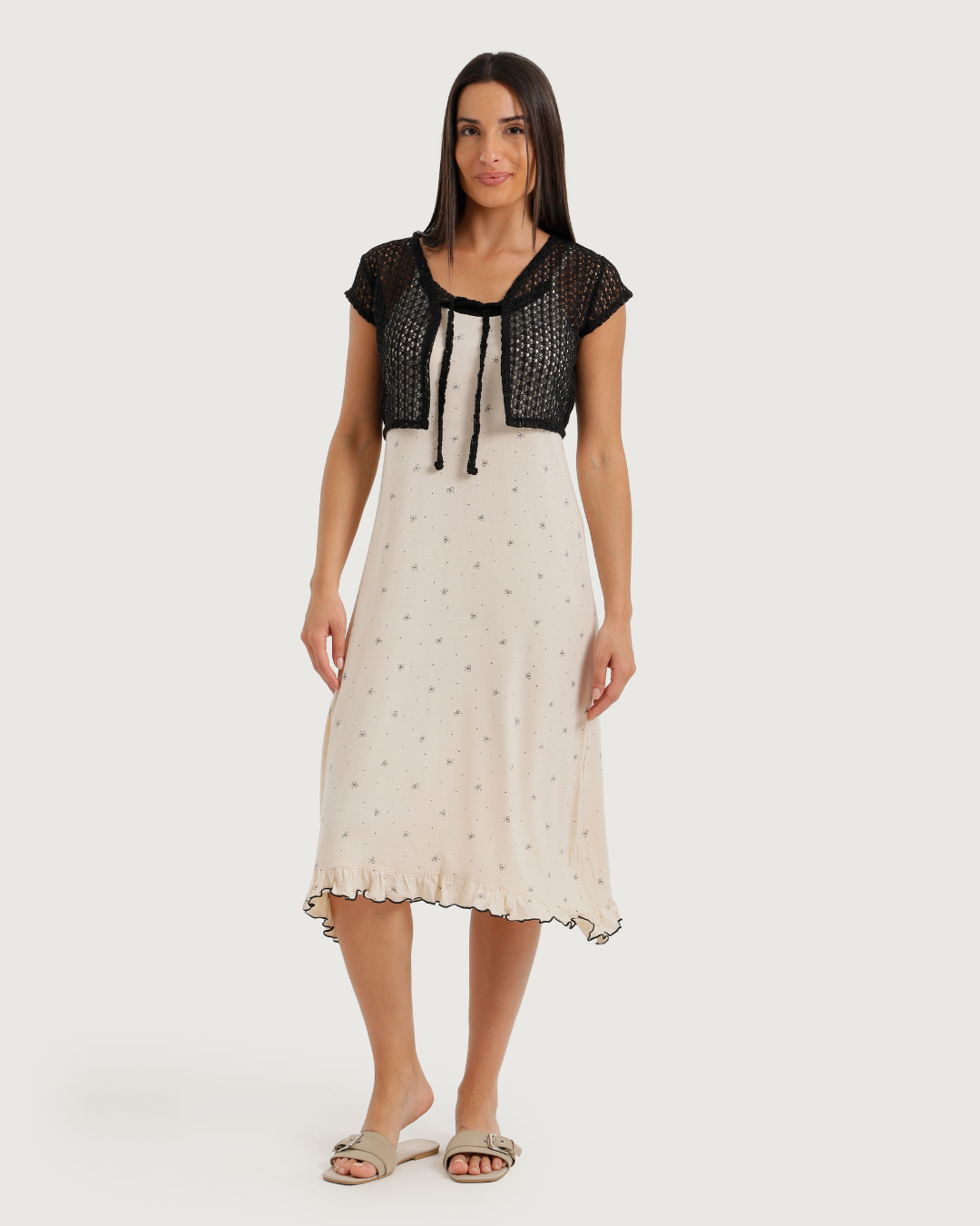 Short Women's Strap Shirt with Bolero