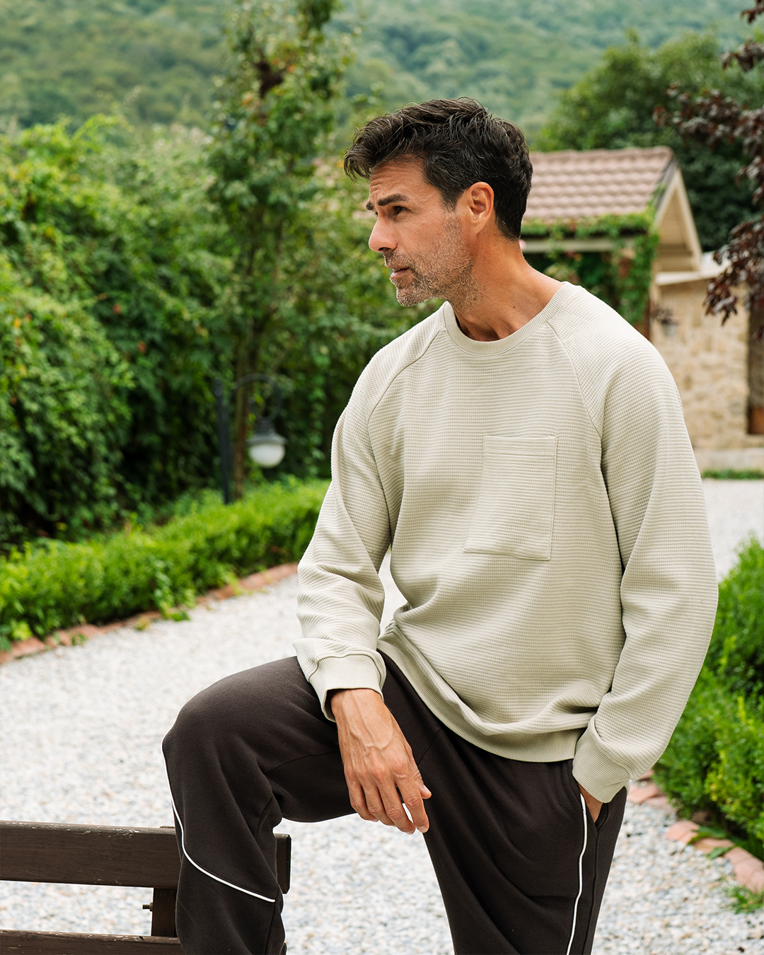 بيجاما بنطلون ميلتون و توب كم طويل بجيب