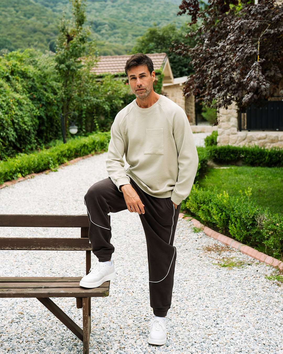 بيجاما بنطلون ميلتون و توب كم طويل بجيب