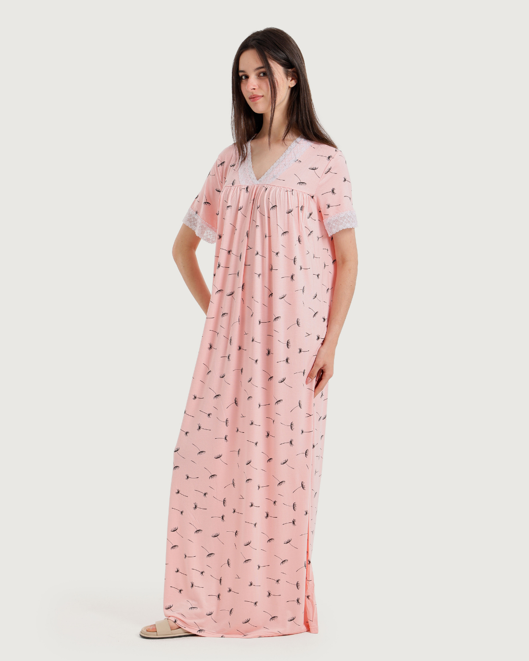 جلابيه حريمى نص كم طويله طباعه