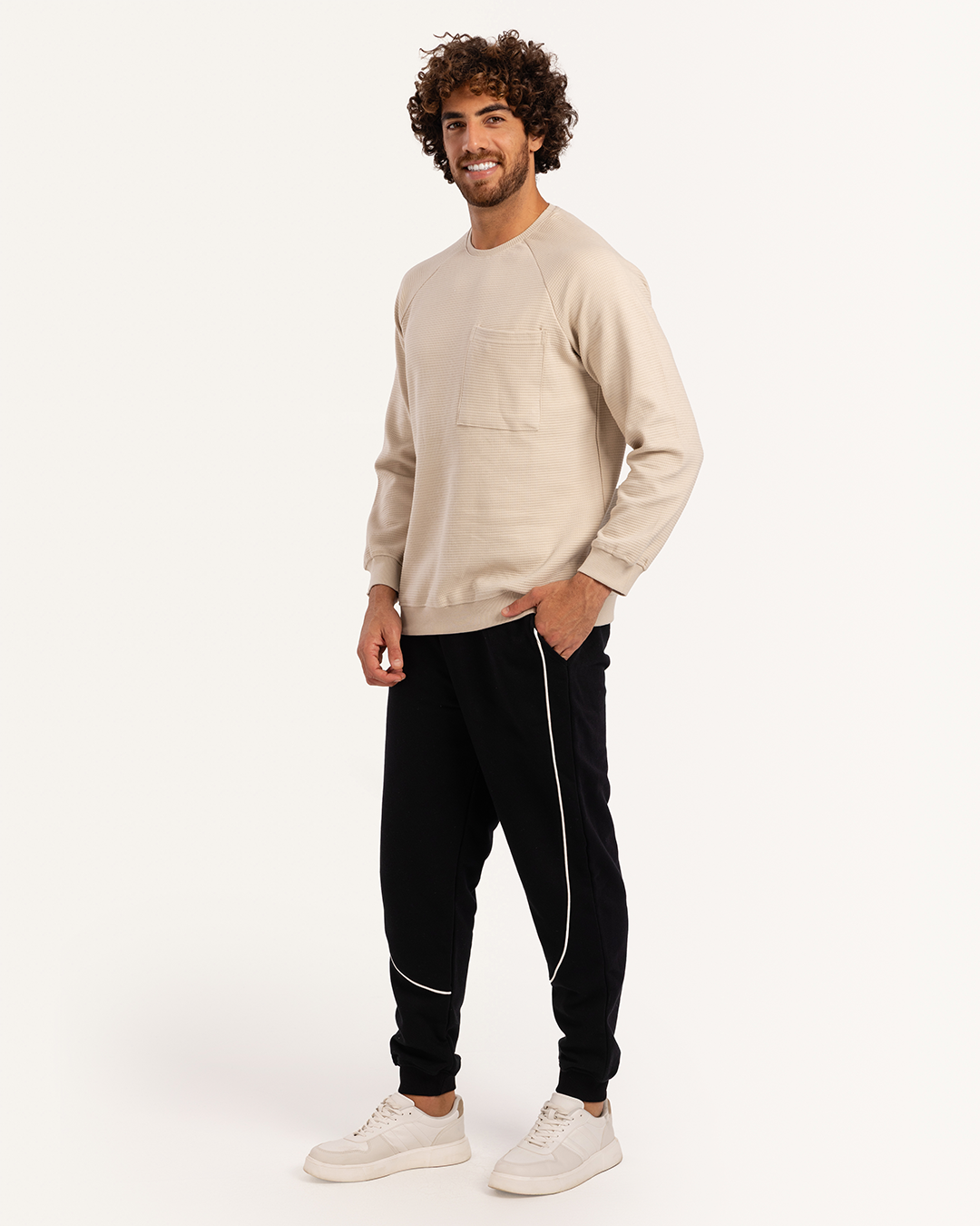 بيجاما بنطلون ميلتون و توب كم طويل بجيب