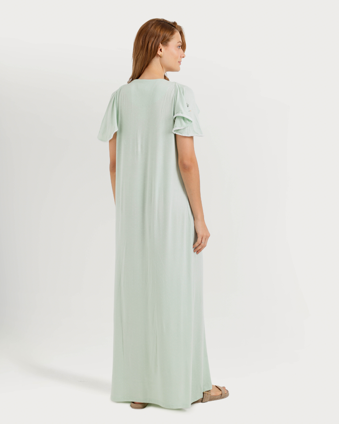 Women's Long Half Sleeve Jalabiya with Print