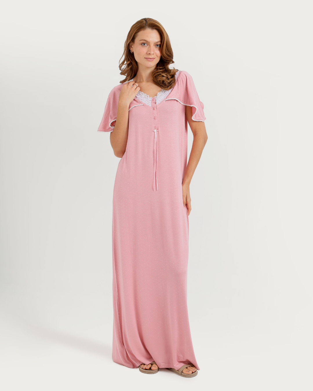 Women's Long Half Sleeve Jalabiya with Print