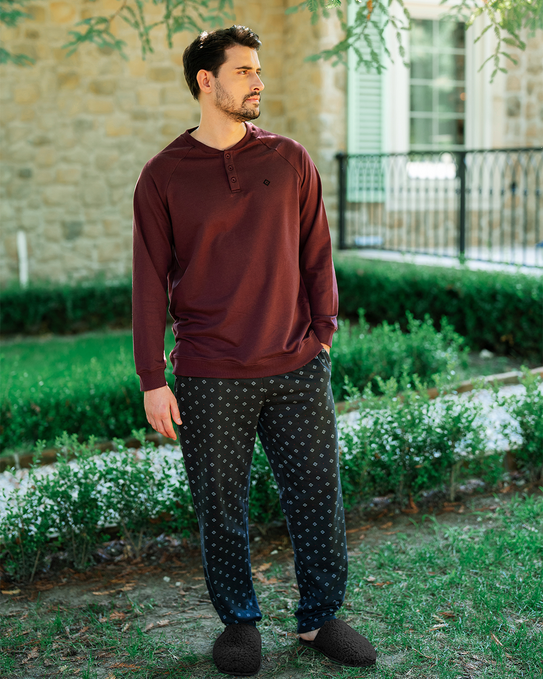 بيجاما بكم و بنطلون اشكال هندسيه صغيره